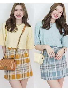 TILDA PLAID TWEED SKIRT