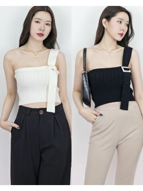 TENDER KNIT ONE SHOULDER SINGET TOP