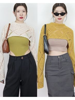 RENA TIE BACK SUPER CROP SWEATER