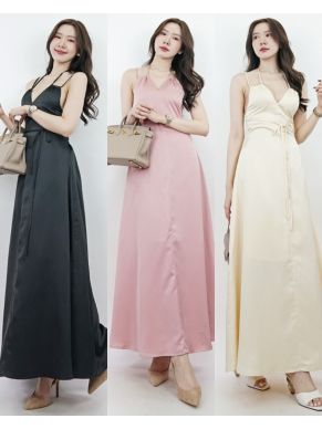 MATISSE HALTER SATIN MAXI DRESS