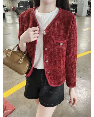 MAROON TWEED JACKET