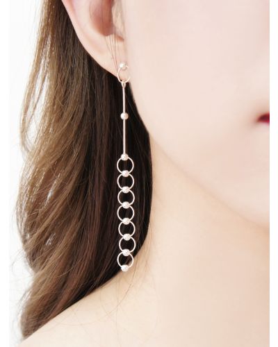 LINKING CIRCLES DROP STUD EARRINGS