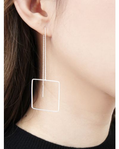 OPENWORK SQUARE THREADER EARRINGS