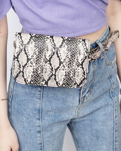 STONE PYTHON PRINT BELT BAG