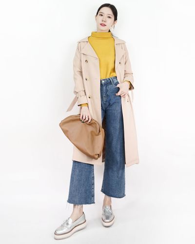 DUSTY ROSE TRENCH COAT-BEIGE