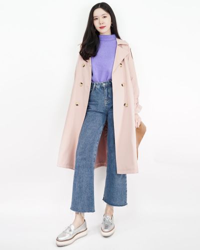 DUSTY ROSE TRENCH COAT-ROSY BROWN