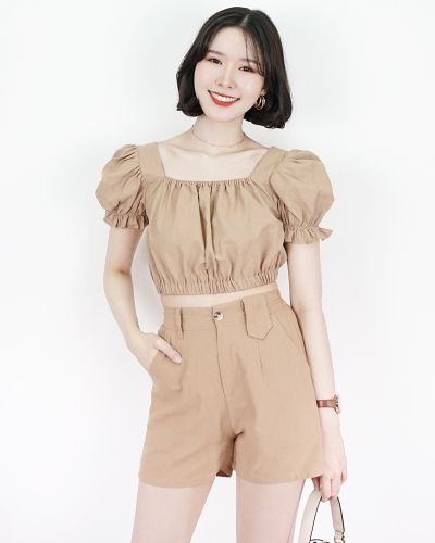 ANNA BASIC LINEN SHORTS