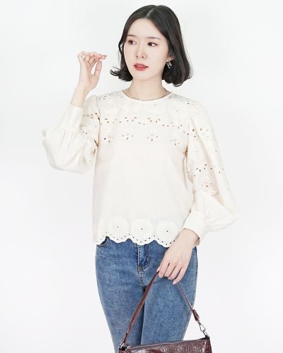 BREE COTTON LACE BLOUSE