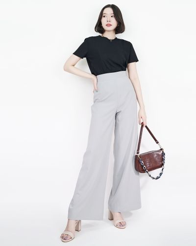 MAPLE CLASSIC HIGH WAIST PANTS-GREY-L