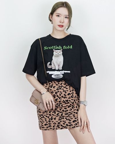 SCOTTISH FOLD COTTON TOP-BLACK