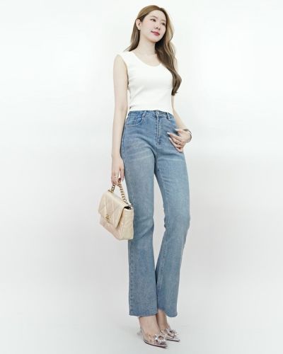 CHARIOT FLARE STRETCH DENIM PANTS