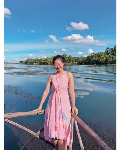 DEL MAR HALTER TIE DYE MAXI DRESS-PINK