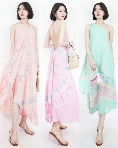 DEL MAR HALTER TIE DYE MAXI DRESS