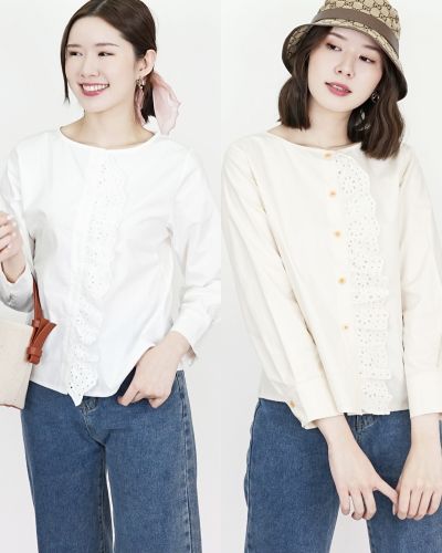 MOCHI LACE COTTON BLOUSE