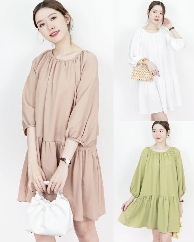 BUBBLE CREPE CHIFFON OVERSIZED DRESS