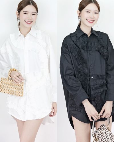 MAZE RUFFLE OVERSIZED SHIRT DRESS