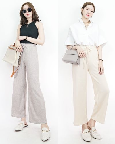 BASIC RIBBED KNIT PANTS