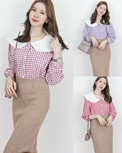 JELLY GINGHAM COTTON BLOUSE