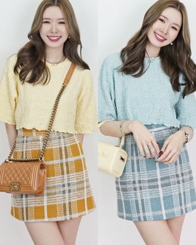 TILDA PLAID TWEED SKIRT