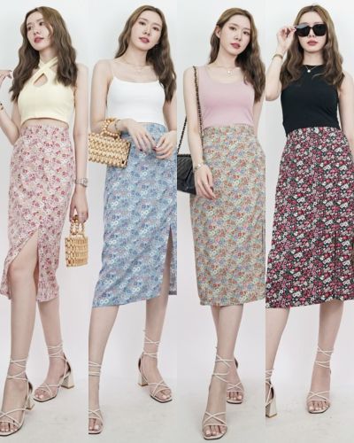 ZINNIA FLORAL MIDI SKIRT