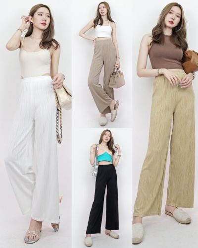 WAVY EMBOSSED COTTON JERSEY PANTS