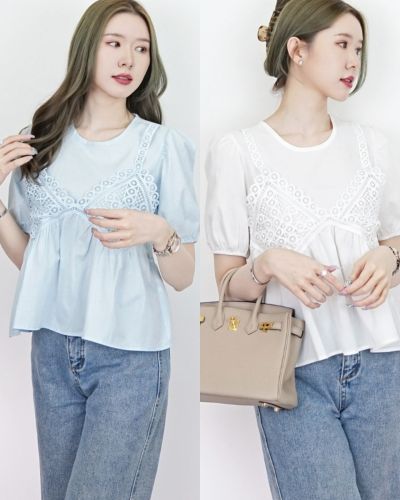 VENICE LACE SINGLET COTTON BLOUSE