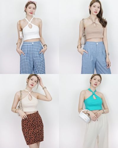 WOGGLE RIBBED SLEEVELESS CROP TOP