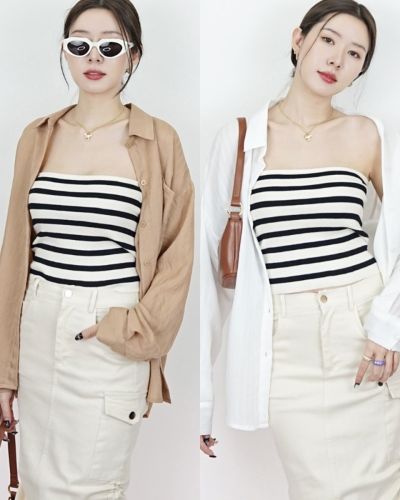 MORRO STRIPE OVERSIZED CHIFFON SHIRT