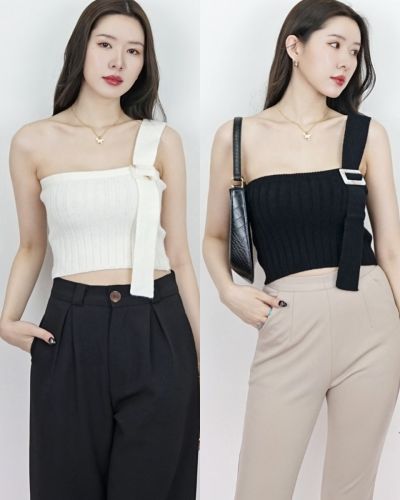 TENDER KNIT ONE SHOULDER SINGET TOP