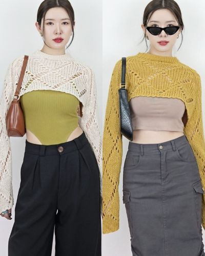 RENA TIE BACK SUPER CROP SWEATER