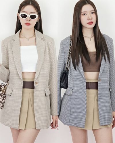 MILANO HOUNDSTOOTH OVERSIZED BLAZER