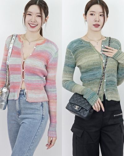 MONET OMBRE KNIT CARDIGAN TOP