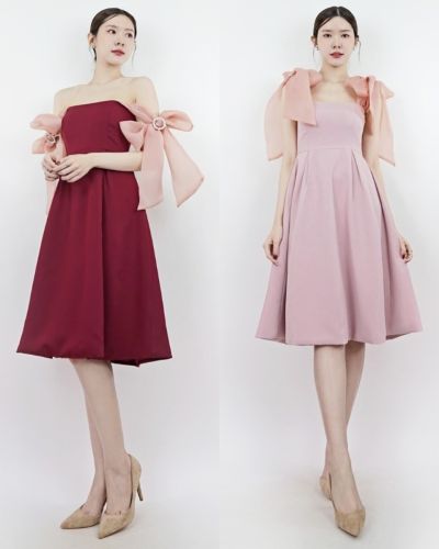 SYRAH ORGANDY BOW SHOULDER DRESS