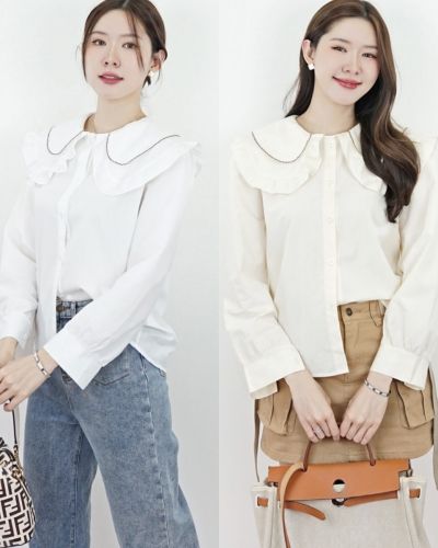 ALICE SCALLOP COLLAR COTTON BLOUSE