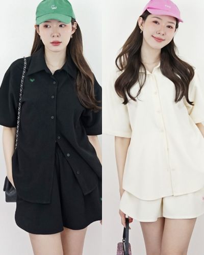 SLYQ WAFFLE OVERSIZED SHIRT