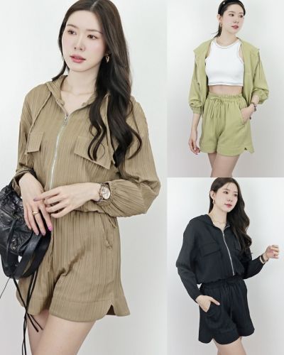 AIRPORT HOODIE TOP & SHORTS SET