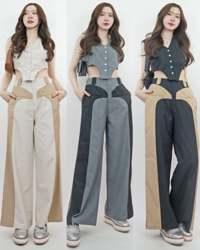 GALLERIA TWO TONE VEST & PANTS SET