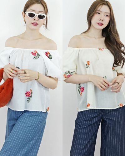 SPRING EMBROIDERY COTTON BLOUSE