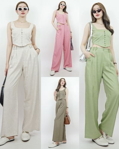 SUNDAY BRUNCH LINEN TOP & PANTS SET