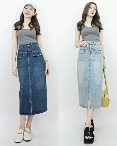 ARTISAN DENIM MIDI SKIRT