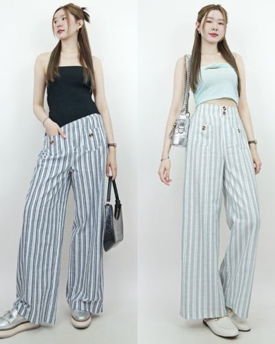 CORSICA STRIPE LINEN PANTS