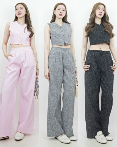 FONDUE TWEED SLEEVELESS TOP & PANTS SET