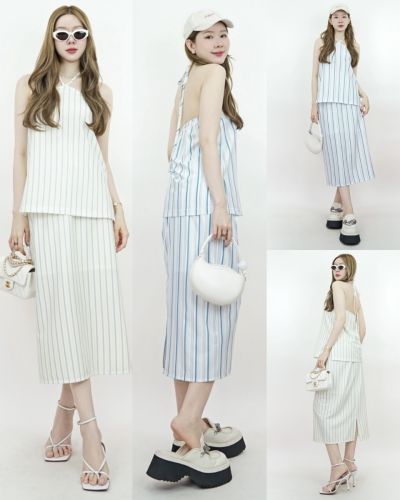 SUNDAE STRIPE TOP & SKIRT SET