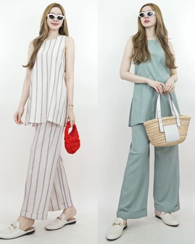 MELODY LINEN TOP & PANTS SET