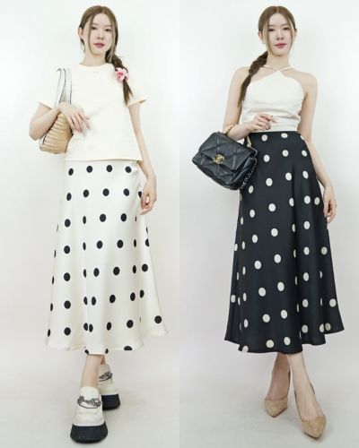 WEEKEND POLKADOT SATIN SKIRT