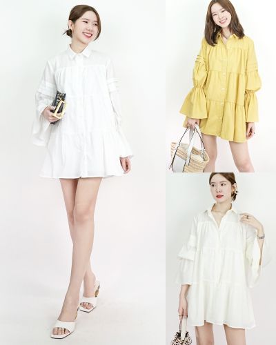 ICED HONEY COTTON SHIRT DRESS